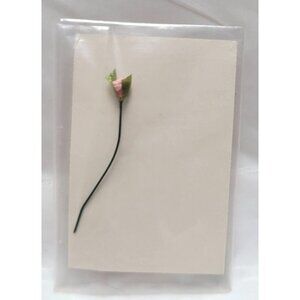 Vintage Miniature Dollhouse Long Stemmed Pink Rose Flower by Jan's Mini Magic